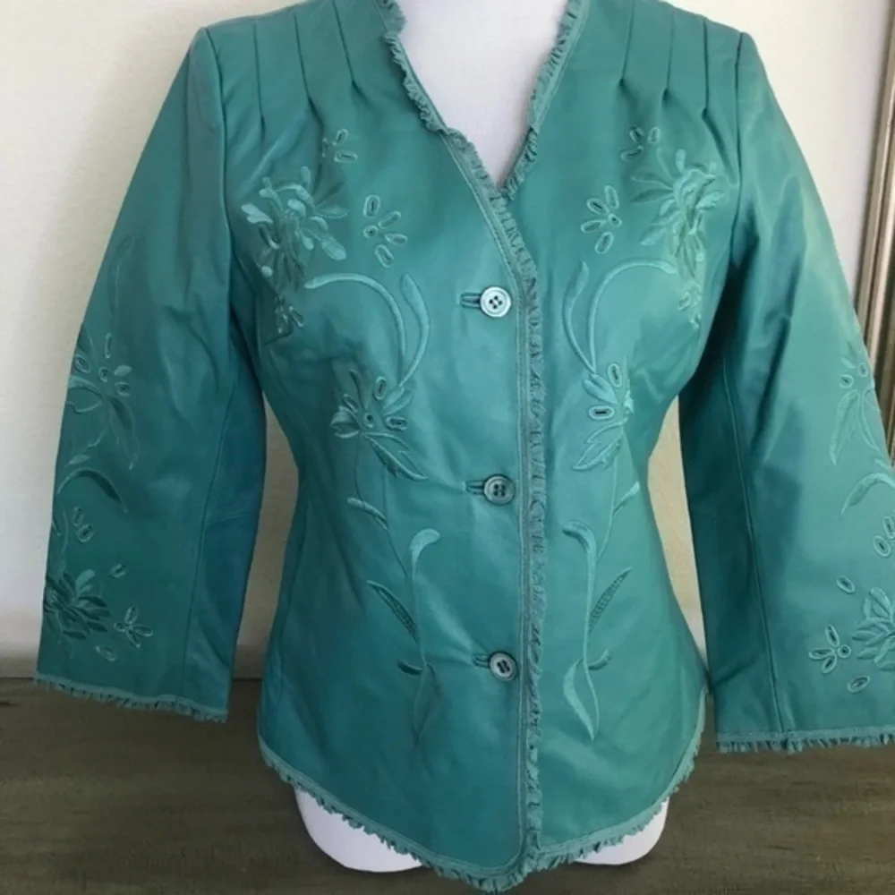 Terry Lewis jacket Classic Luxuries Small teal